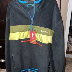 Cotopaxi Men's Black and Yellow Zip-Up Fleece Jacket